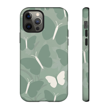 Minimalist Mint Green Butterfly Pattern Phone Case - Green Phone Case - iPhone 12 Pro / Glossy
