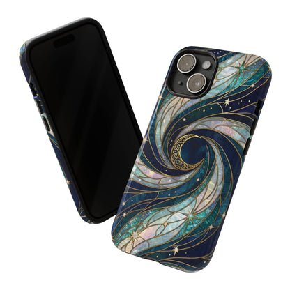 Elegant Navy & Teal Celestial Swirl Phone Case