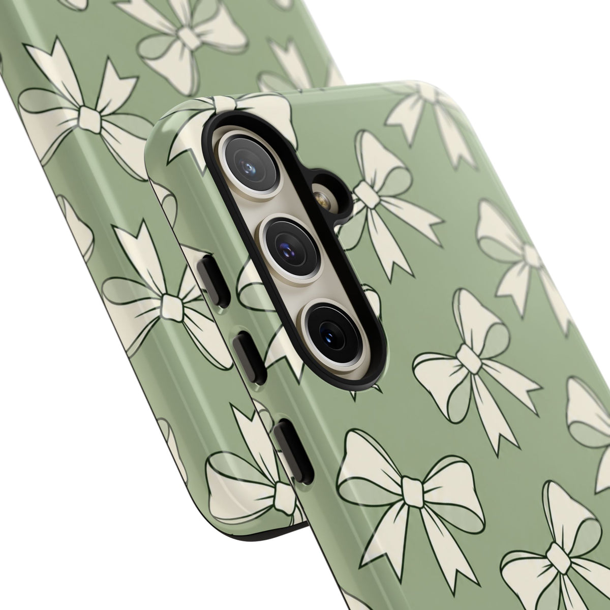 Chic Sage Green Bow Pattern Phone Case