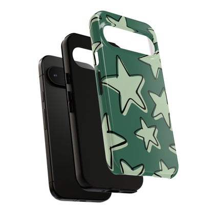 Forest Green Doodle Star Phone Case