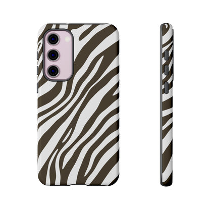 Modern Mocha Zebra Print Phone Case