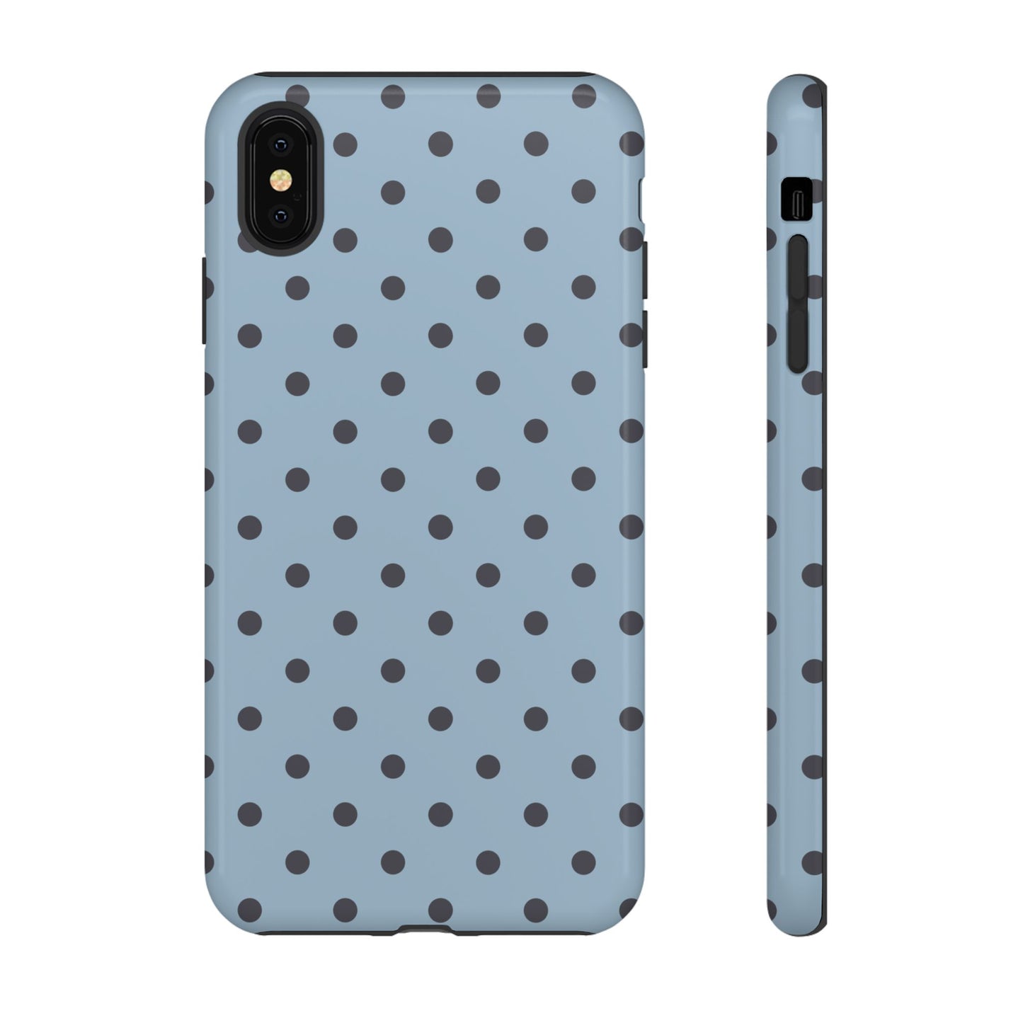 Light Blue with Dark Blue Dot Pattern Phone Case