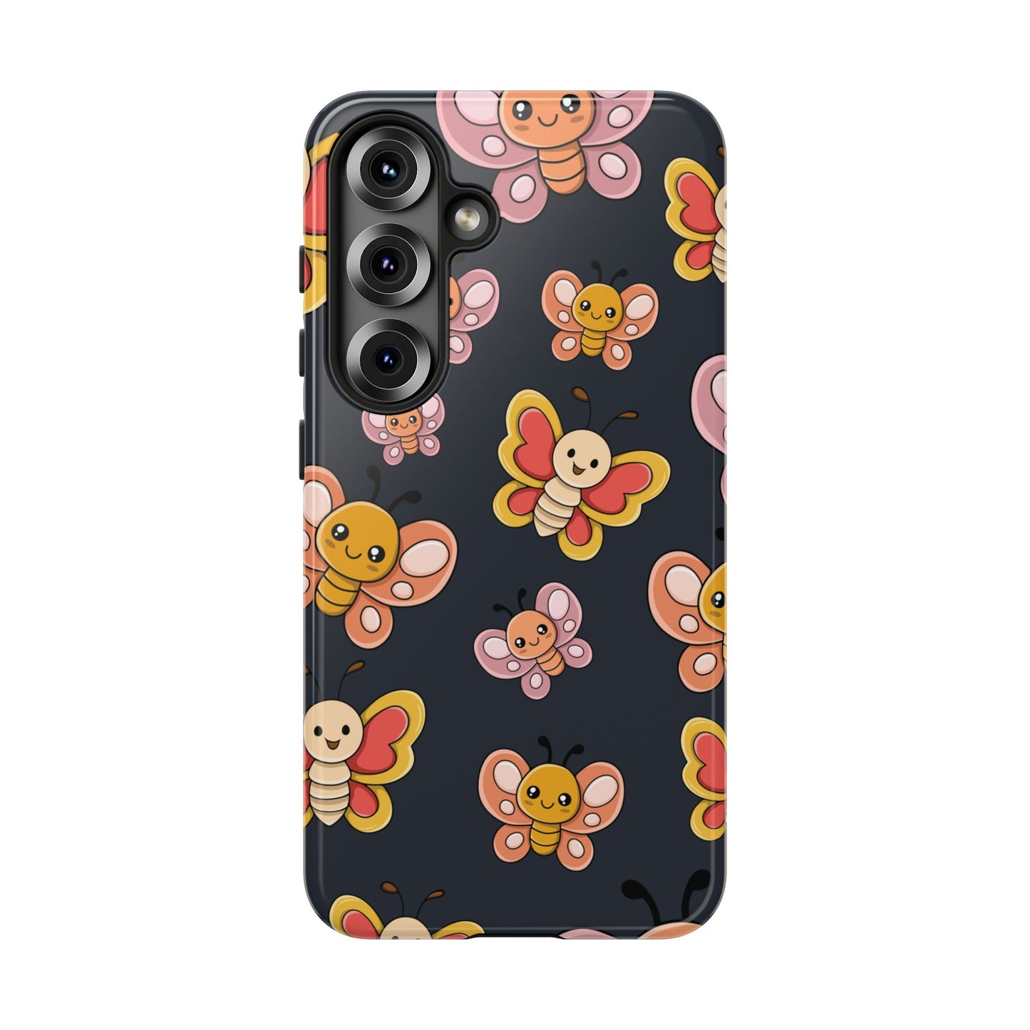 Grey Butterfly Sticker Design Phone Case - Grey Phone Case - Samsung Galaxy S25 / Glossy