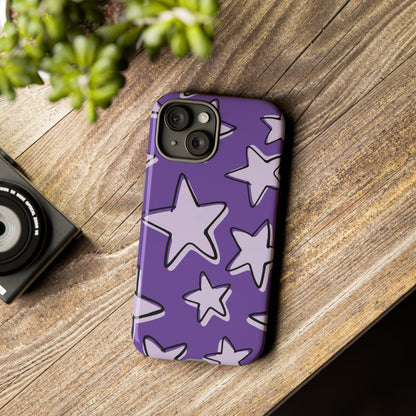 Violet Purple Doodle Star Phone Case