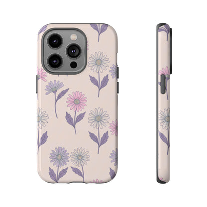 Pretty Pink & Purple Daisy Pattern Phone Case