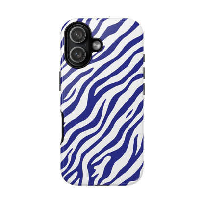 Stylish Electric Blue Zebra Print Phone Case