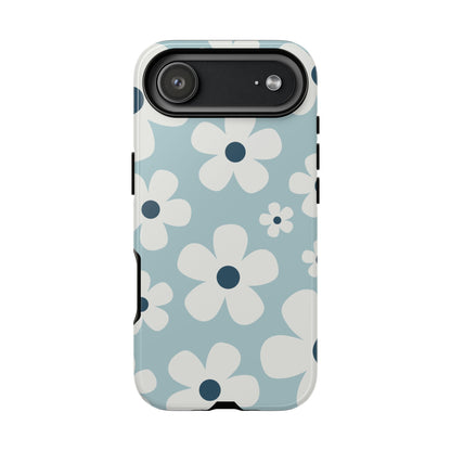 iPhone 17 Air / Glossy Phone Case - Cute Light Blue Daisy Pattern Phone Case