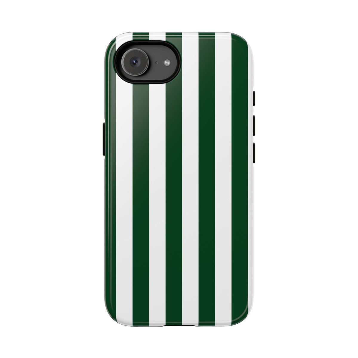 Simple Dark Green & White Stripe Pattern Phone Case - Green Phone Case - iPhone 17e / Glossy