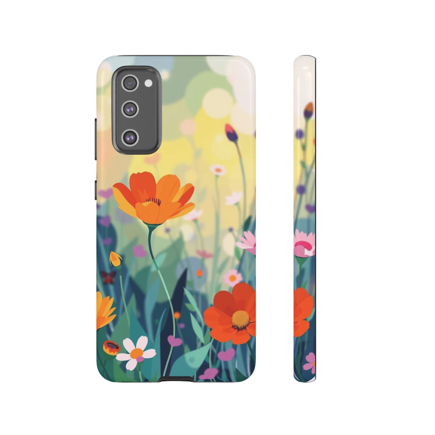 Samsung Galaxy S20 FE / Glossy Phone Case - Pop Art Style Wildflower Design Phone Case