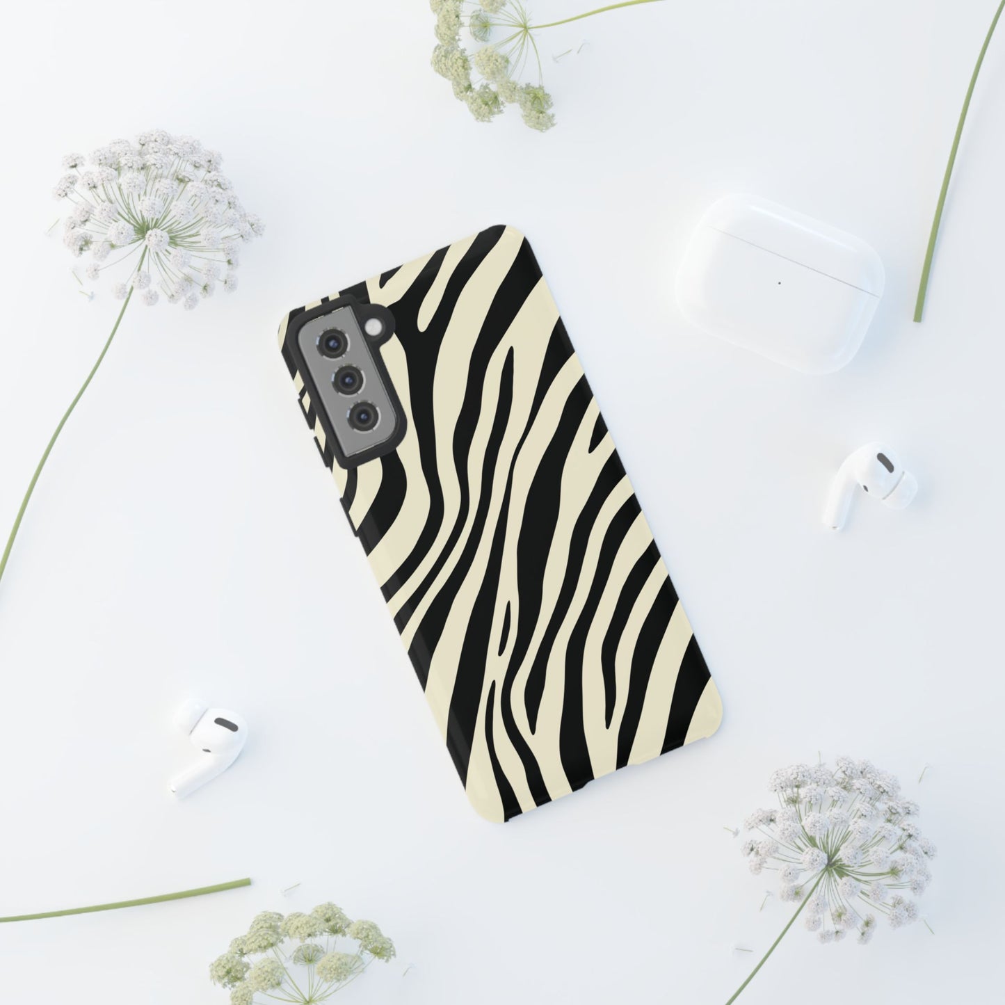Modern Neutral Zebra Print Phone Case