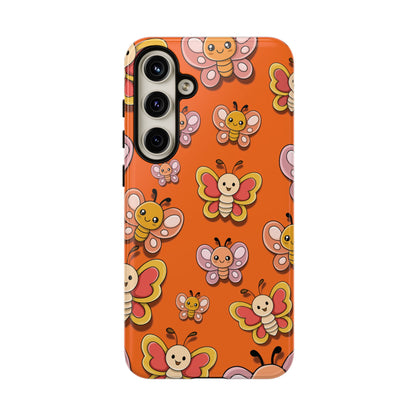 Samsung Galaxy S24 Plus / Glossy Phone Case - Orange Butterfly Sticker Design Phone Case