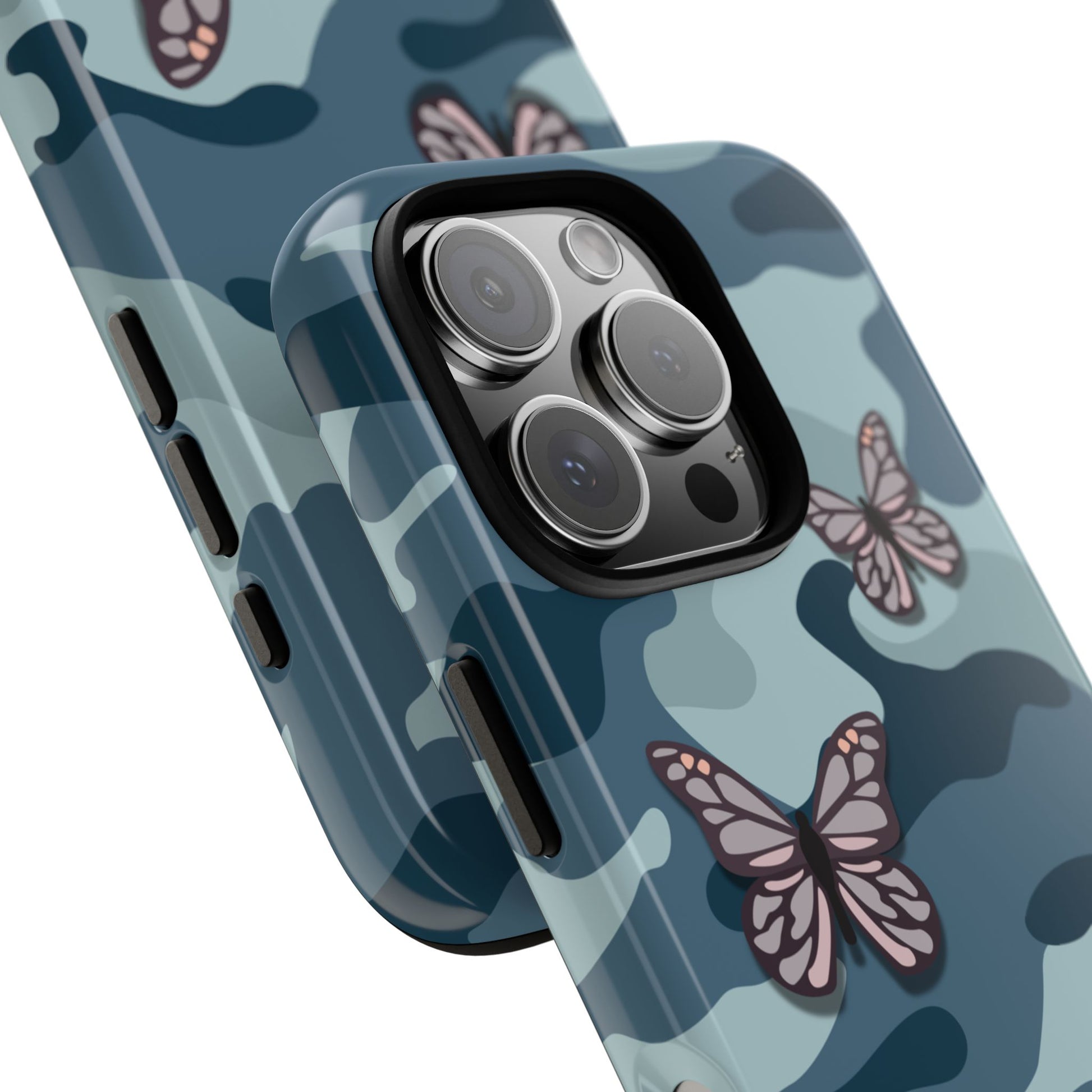 Dark Blue Butterfly Camo Phone Case - Blue Phone Case