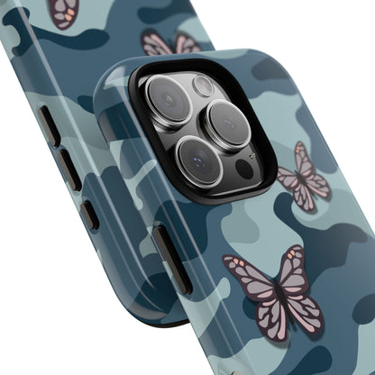Dark Blue Butterfly Camo Phone Case - Blue Phone Case