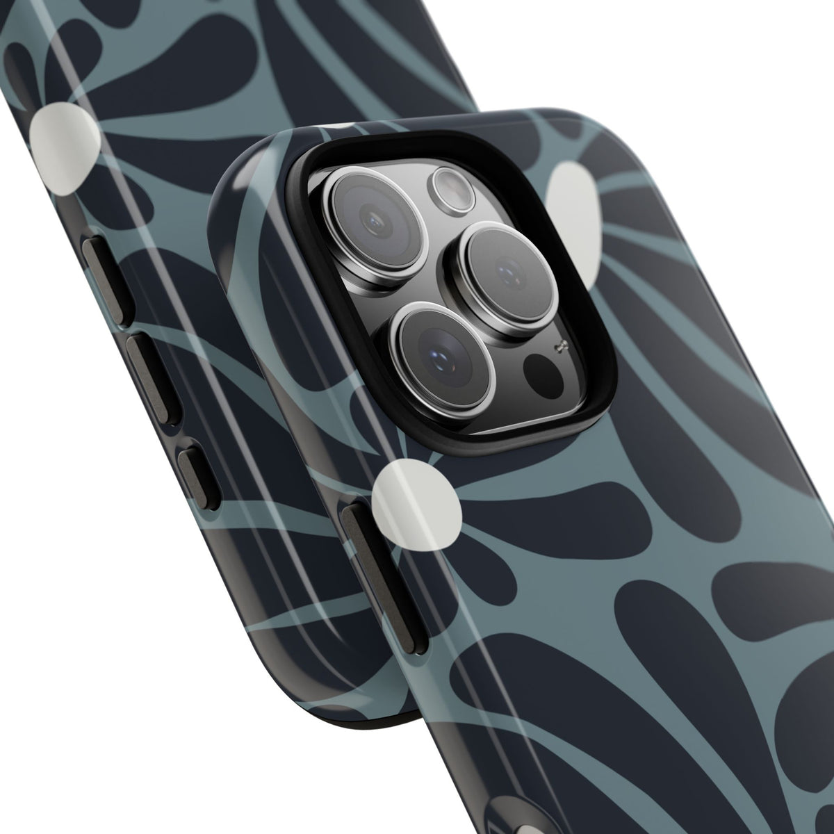 Retro Navy Blue & White Daisy Pattern Phone Case - Blue Phone Case