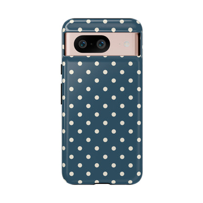 Google Pixel 8 / Glossy Phone Case - ’Blue & White Dot Pattern’ Phone Case
