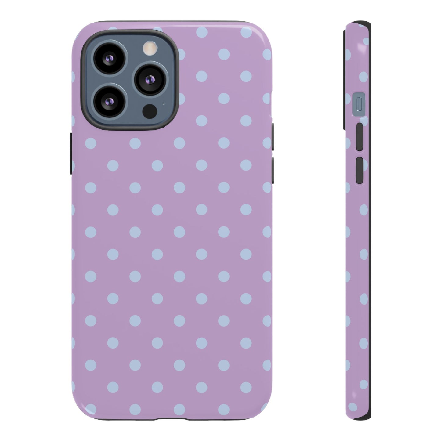 Trendy Lilac & Ice Blue Dot Pattern Phone Case