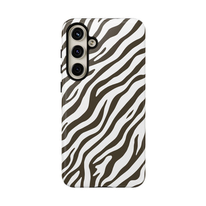 Stylish Mocha Zebra Print Phone Case