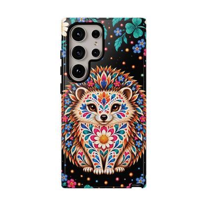 Vibrant Orange and Turquoise Calavera Hedgehog Phone Case - Multicolor Phone Case - Samsung Galaxy S24 Ultra / Glossy