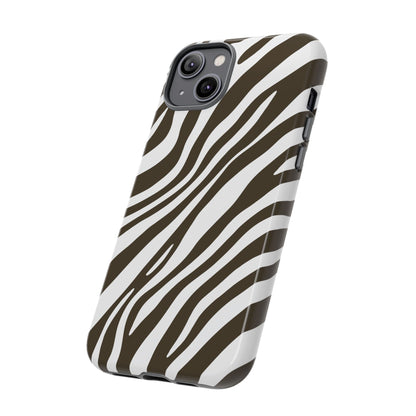 Modern Mocha Zebra Print Phone Case