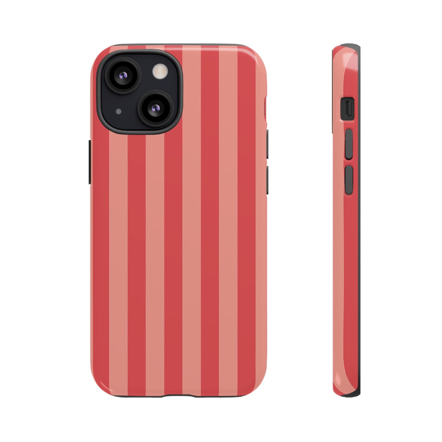 iPhone 13 Mini / Glossy Phone Case - ’Light Pink Stripe Pattern’ Phone Case