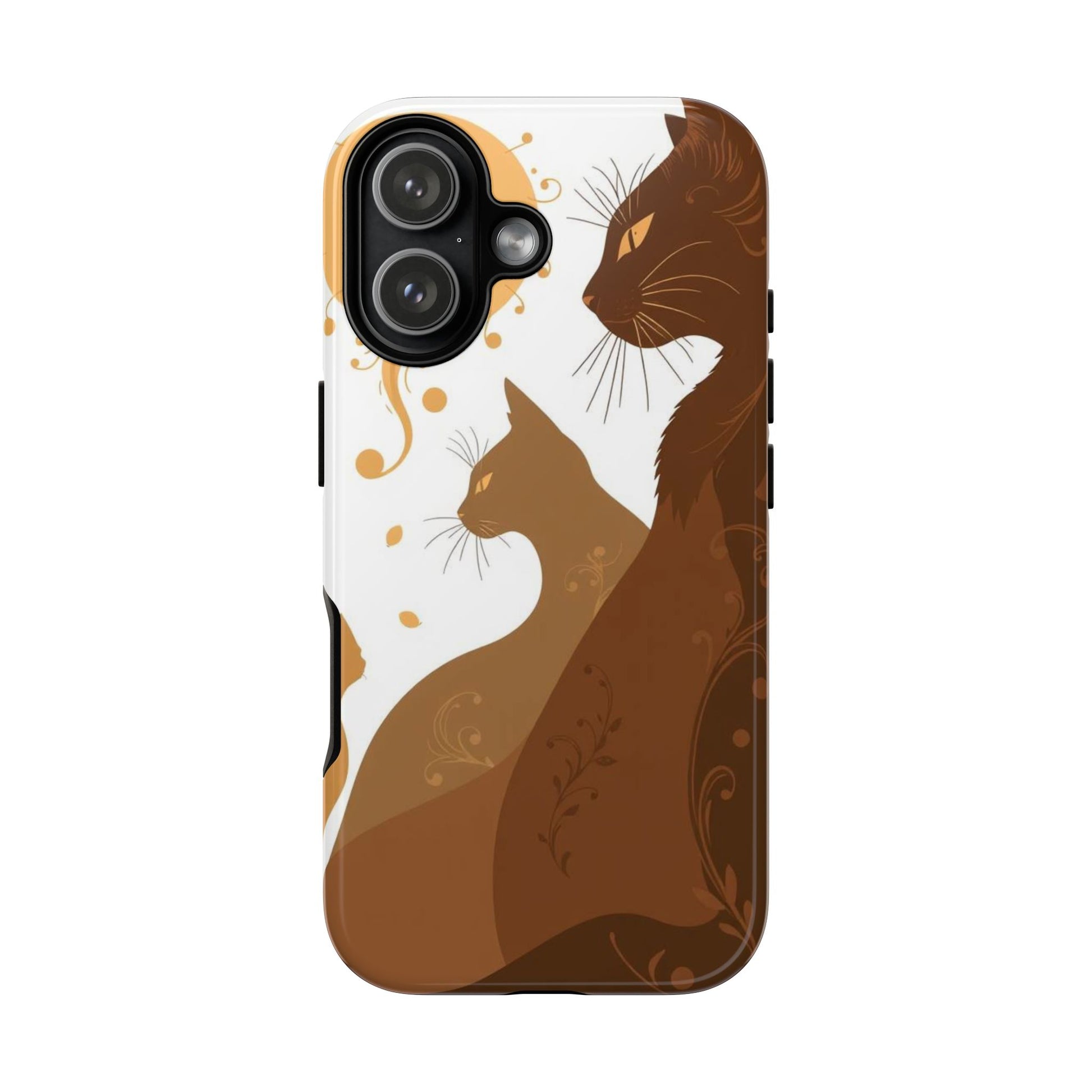 iPhone 17 / Glossy Phone Case - Abstract Cat Pattern Design Phone Case
