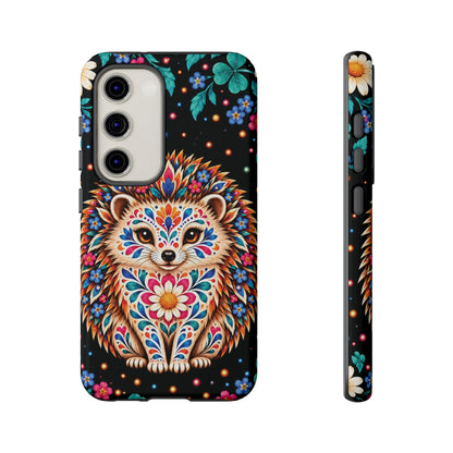 Vibrant Orange and Turquoise Calavera Hedgehog Phone Case - Multicolor Phone Case - Samsung Galaxy S23 / Glossy