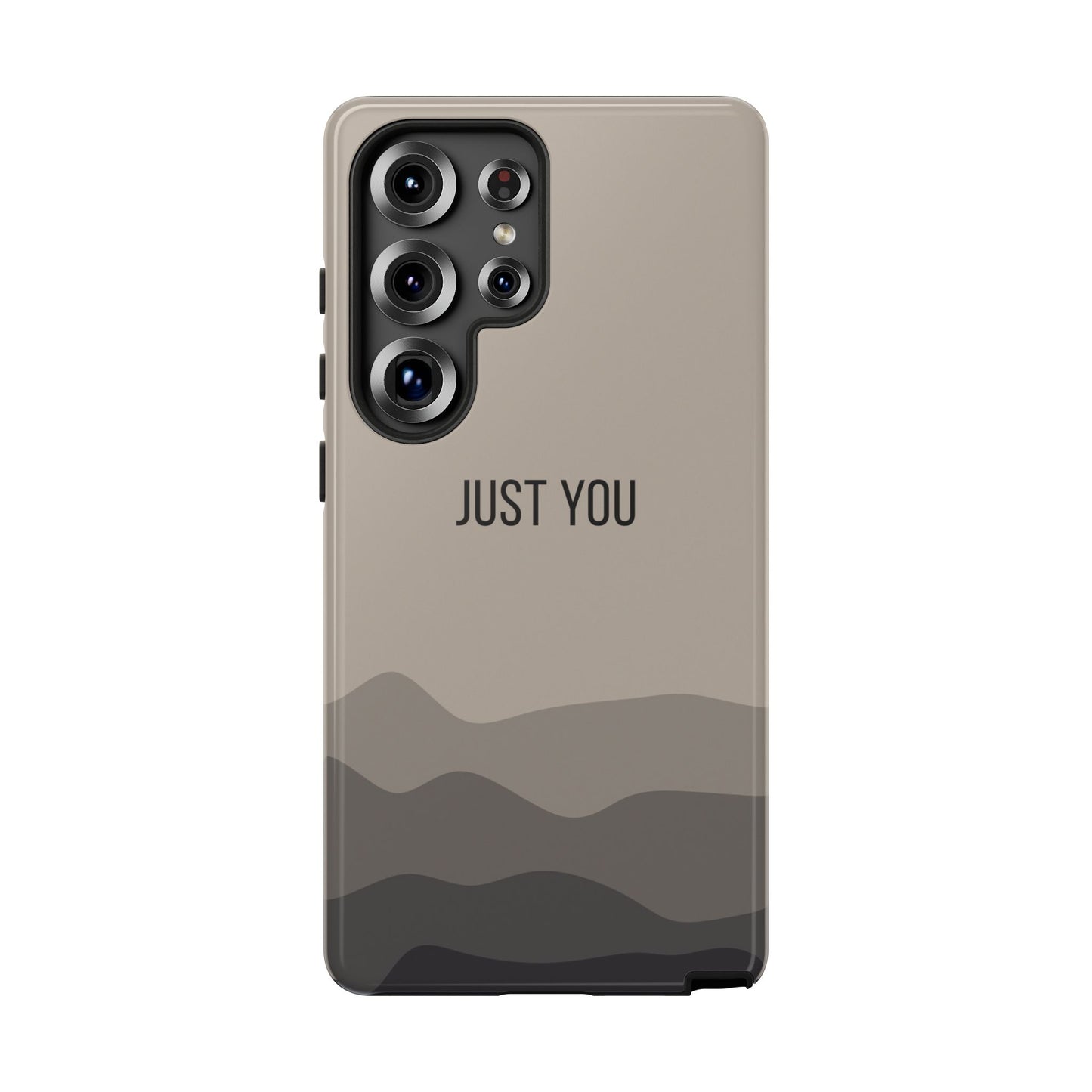 Samsung Galaxy S25 Ultra / Glossy Phone Case - Minimalist Beige Waves ’Just You’ Statement Phone Case