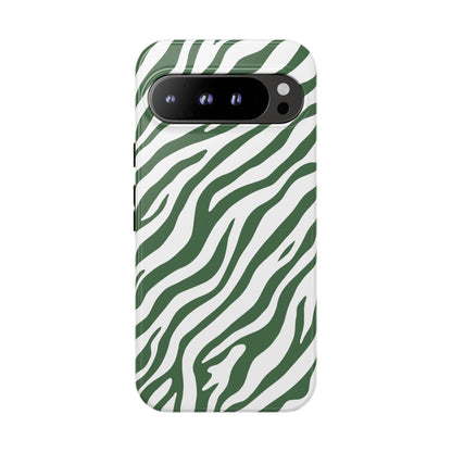 Stylish Sage Zebra Print Phone Case