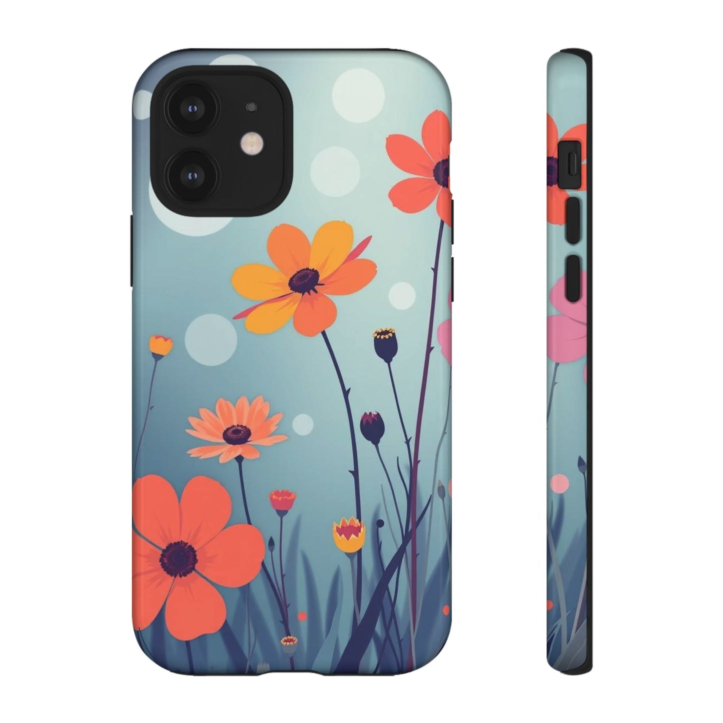iPhone 12 / Glossy Phone Case - Vibrant Wildflowers Design Phone Case
