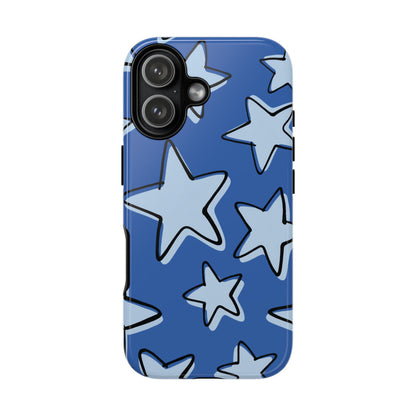 Cobalt Blue Doodle Star Phone Case