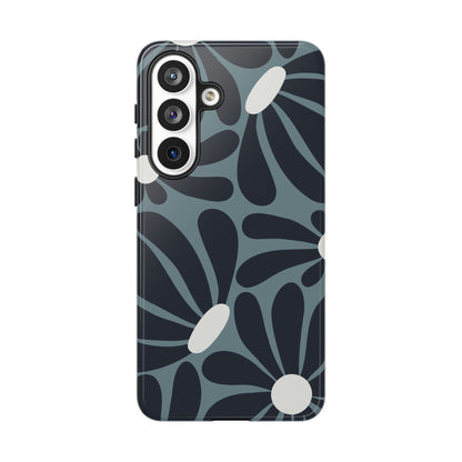 Retro Navy Blue & White Daisy Pattern Phone Case - Blue Phone Case - Samsung Galaxy S26 Plus / Glossy
