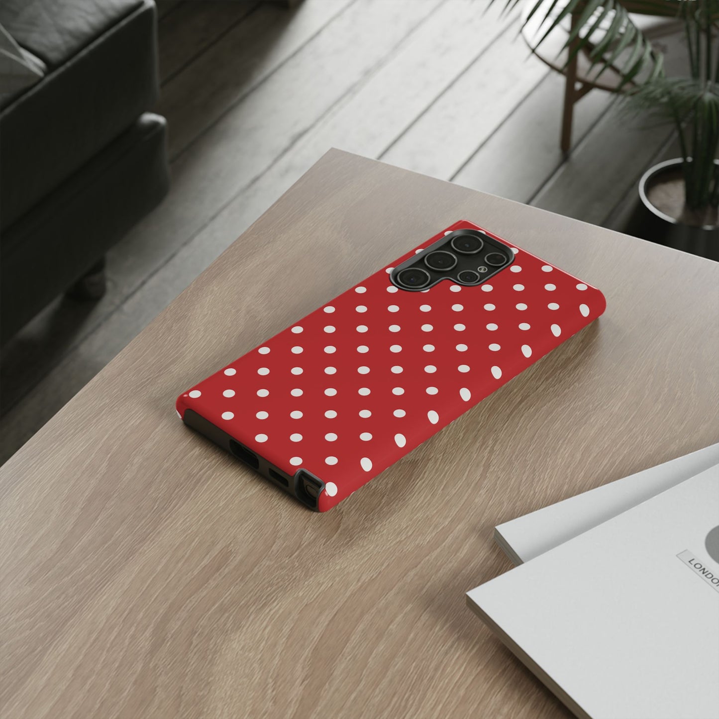 Red with White Dot Pattern Phone Case