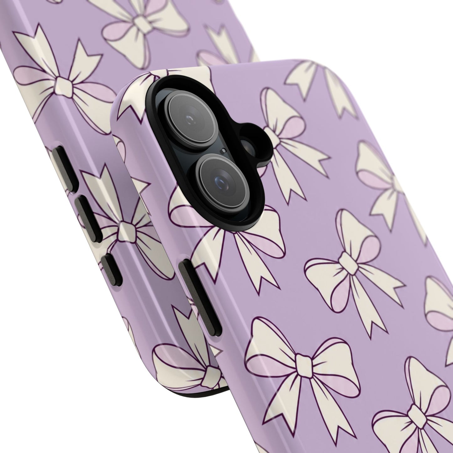 Chic Lilac Bow Pattern Phone Case