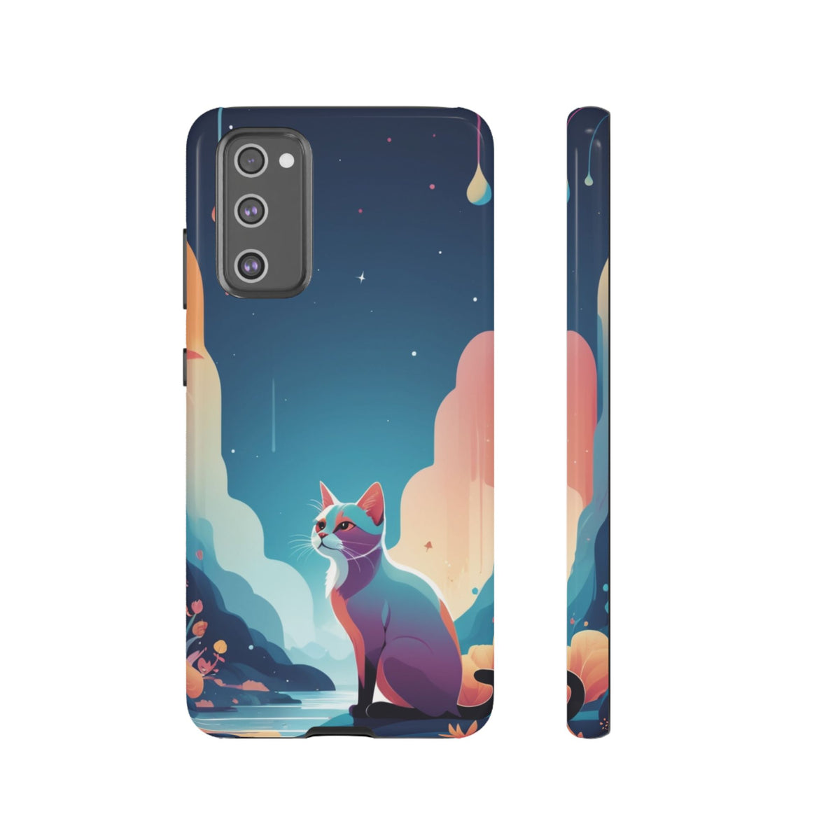 Stylised Cat Design Phone Case - Multicolor Phone Case - Samsung Galaxy S20 FE / Glossy