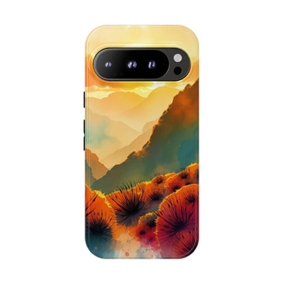 Google Pixel 9 Pro / Glossy Phone Case - Ideallic Watercolour Sunset Design Phone Case
