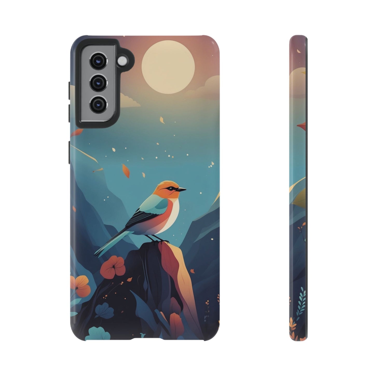Samsung Galaxy S21 Plus / Glossy Phone Case - Stylised Bird Design Phone Case