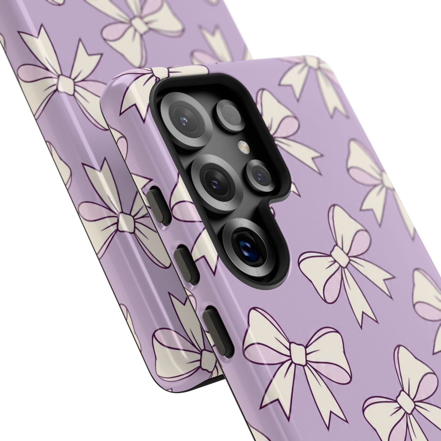 Chic Lilac Bow Pattern Phone Case