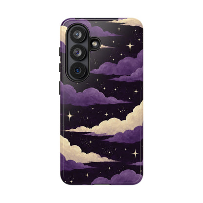 Illustrated Purple Clouds & Stars Phone Case