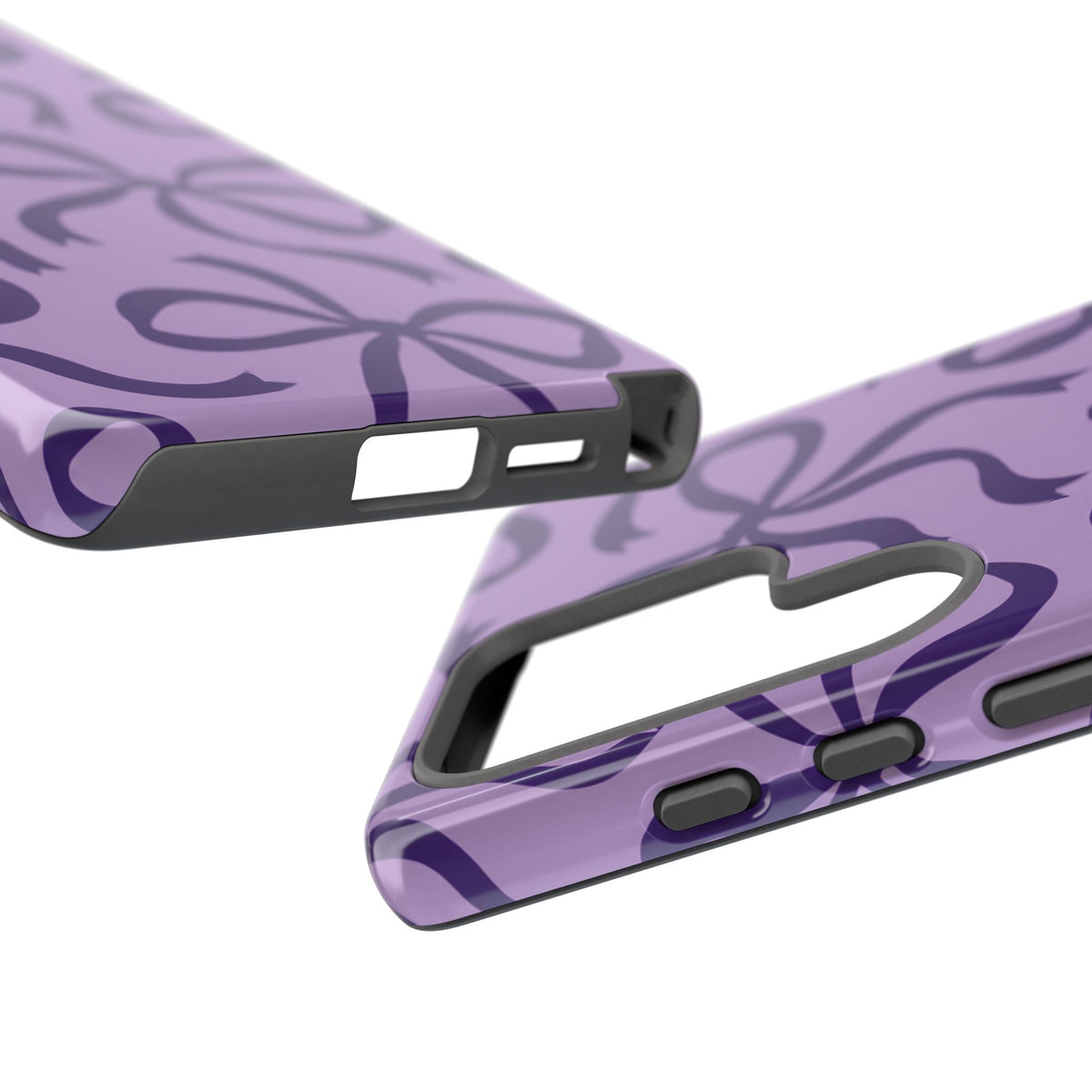 Bold Lilac and Deep Purple Bow Pattern Phone Case