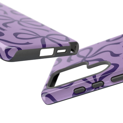 Bold Lilac and Deep Purple Bow Pattern Phone Case