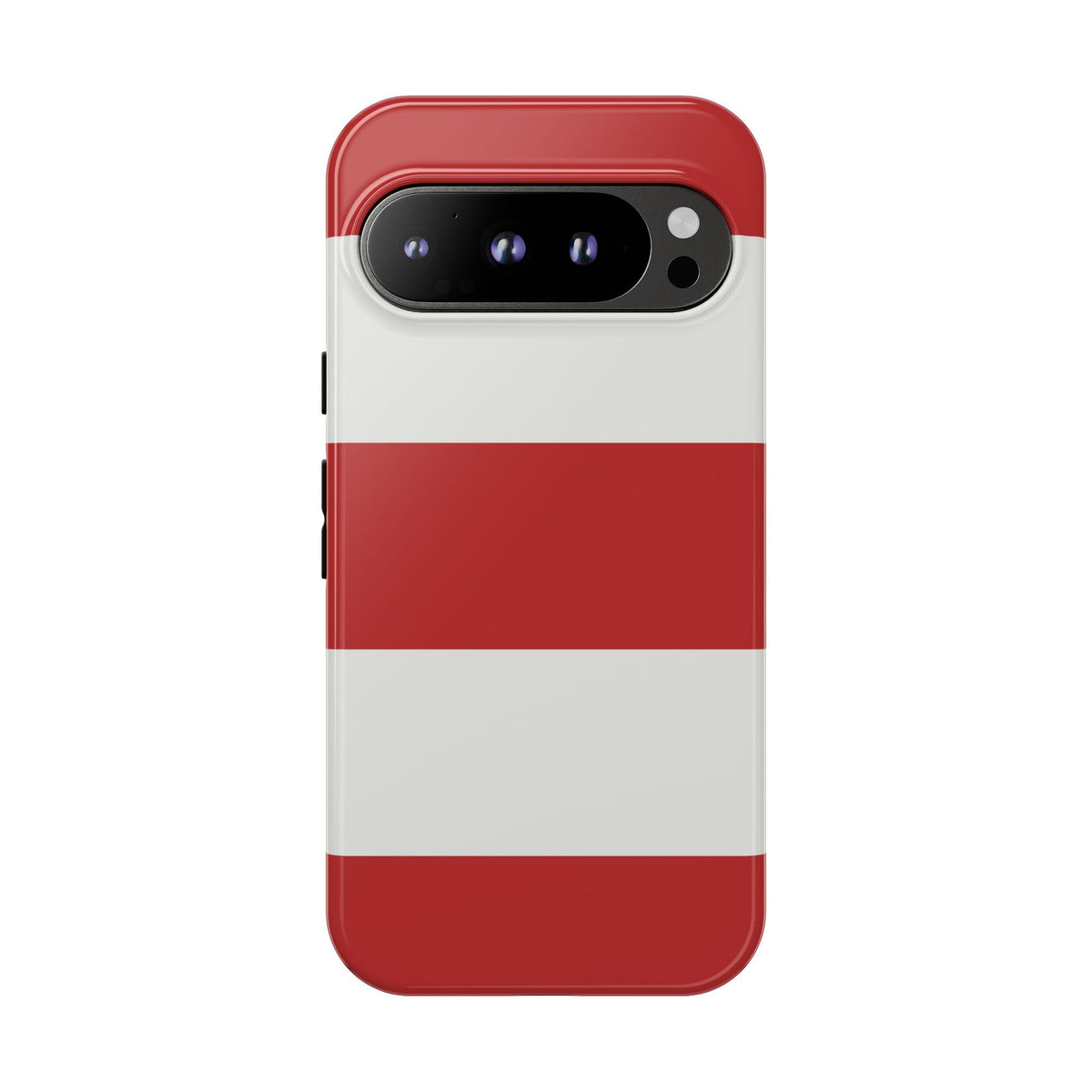 Red & White Horizontal Stripe Pattern Phone Case - Red Phone Case - Google Pixel 9 Pro / Glossy