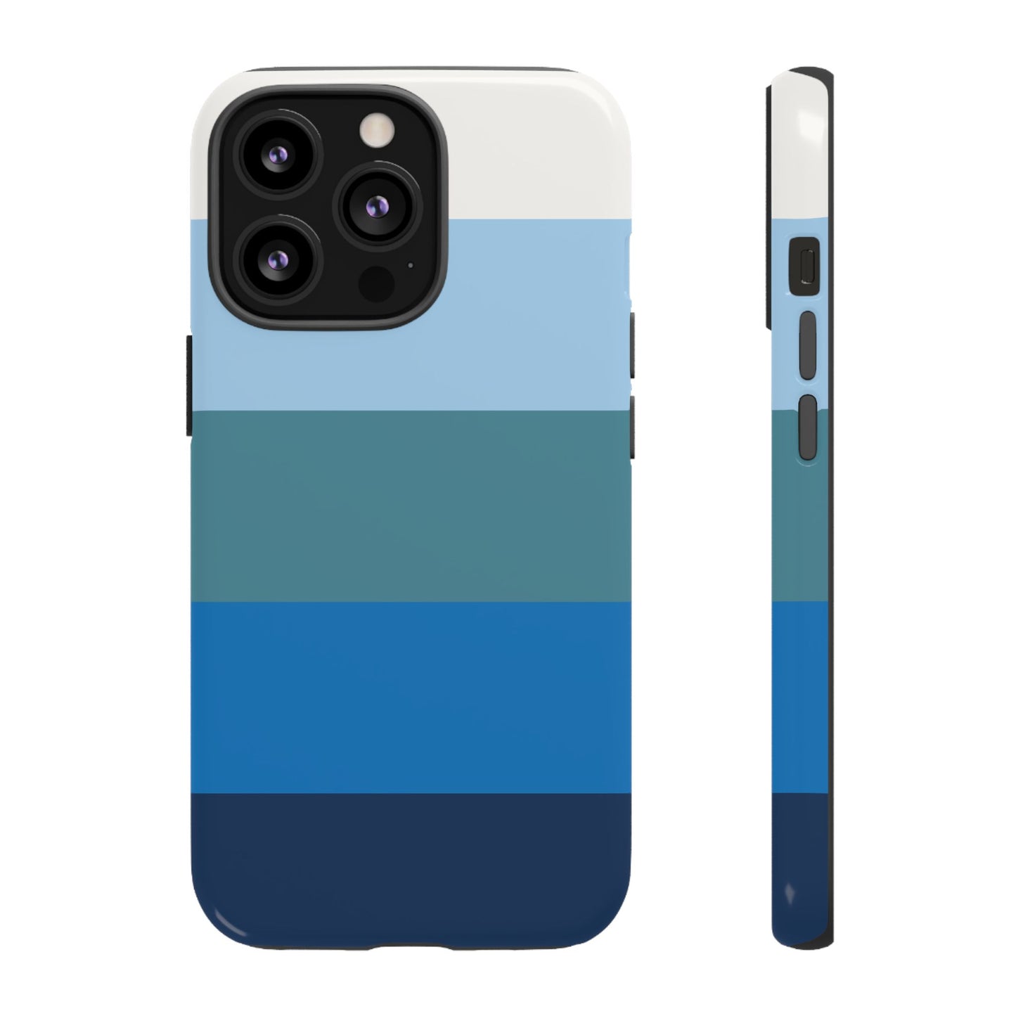 Blue and White Stripe Pattern Phone Case - Blue Phone Case - iPhone 13 Pro / Glossy