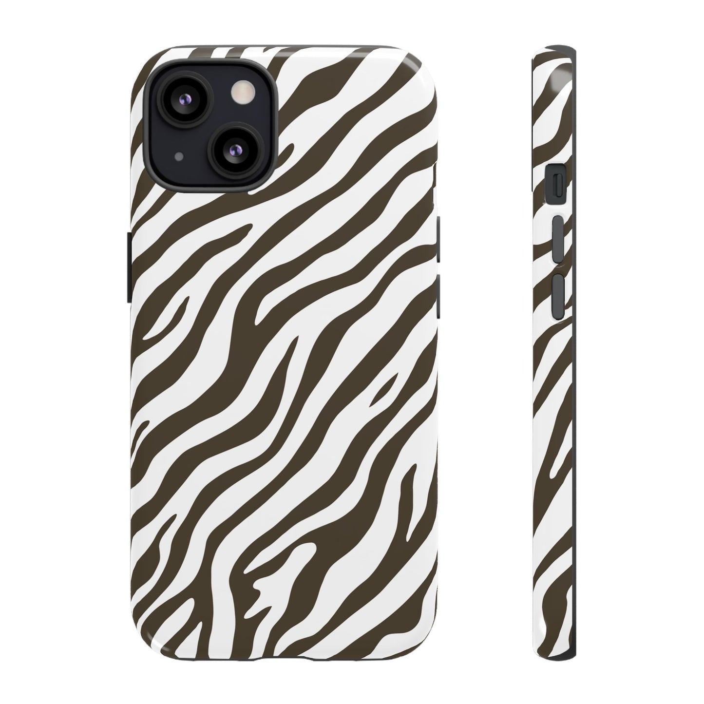 Stylish Mocha Zebra Print Phone Case
