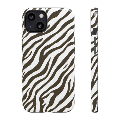 Stylish Mocha Zebra Print Phone Case