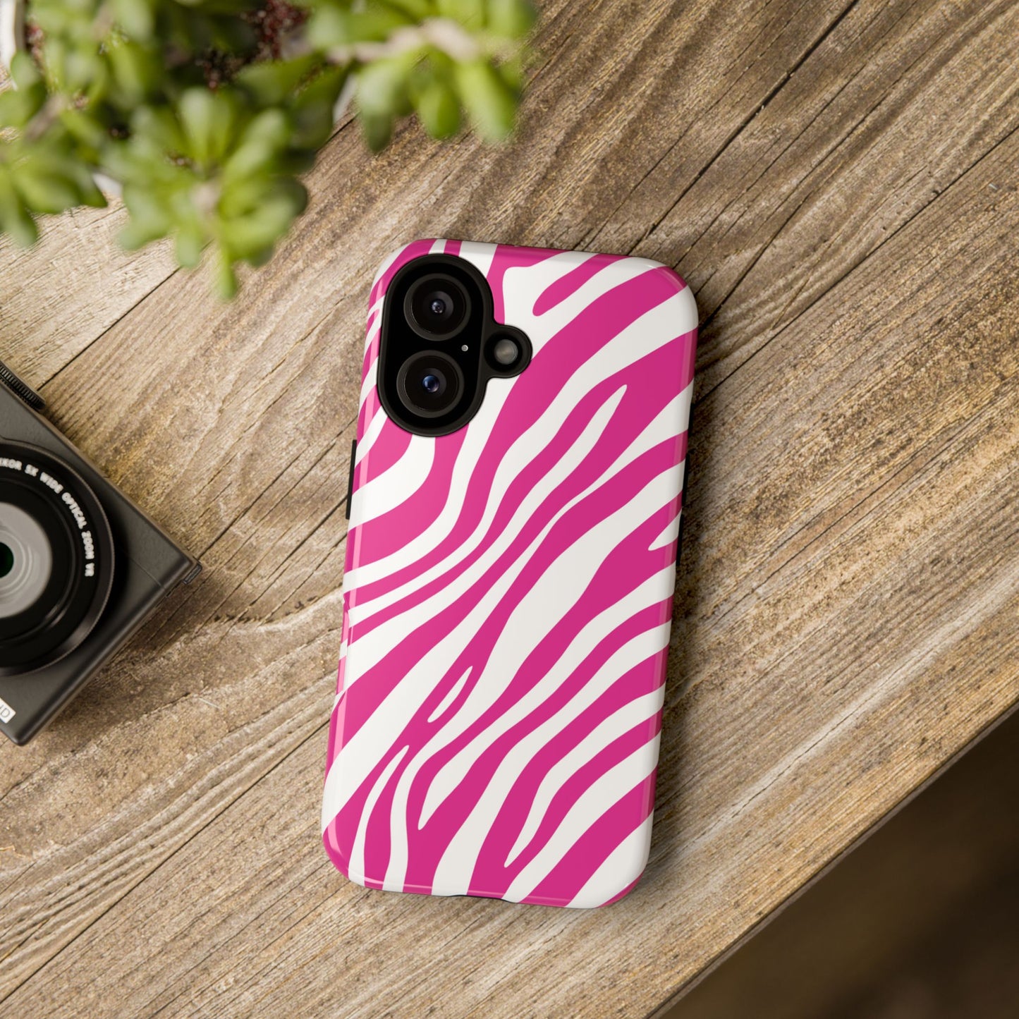 Modern Hot Pink Zebra Print Phone Case