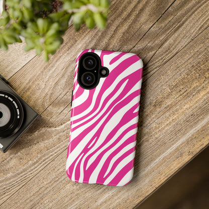 Modern Hot Pink Zebra Print Phone Case