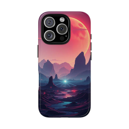 iPhone 16 Pro / Glossy Phone Case - Alien Moon Landscape Design Phone Case