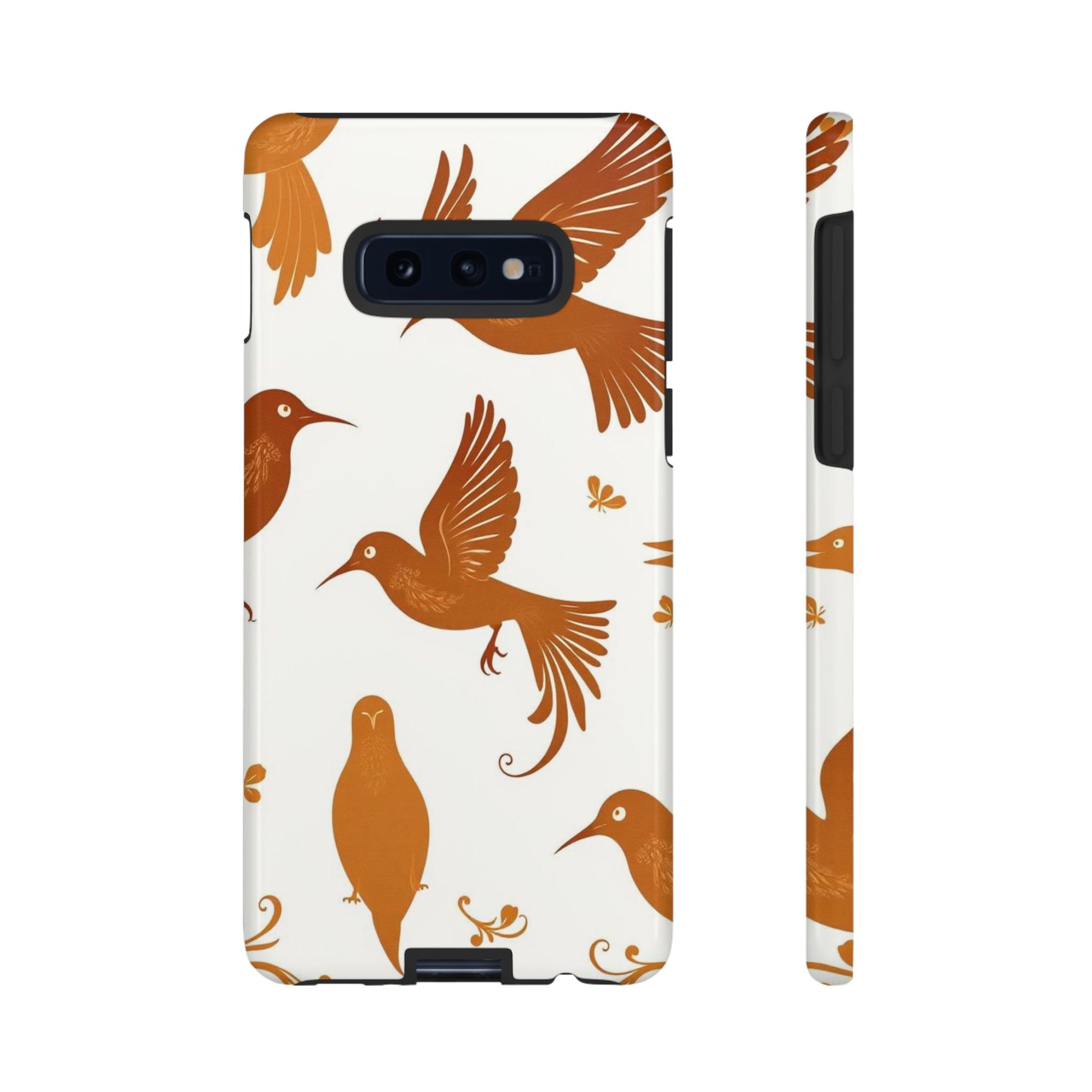 Abstract Bird Pattern Phone Case - White Phone Case - Samsung Galaxy S10E / Glossy