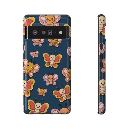 Dark Blue Butterfly Sticker Design Phone Case - Blue Phone Case - Google Pixel 6 Pro / Glossy