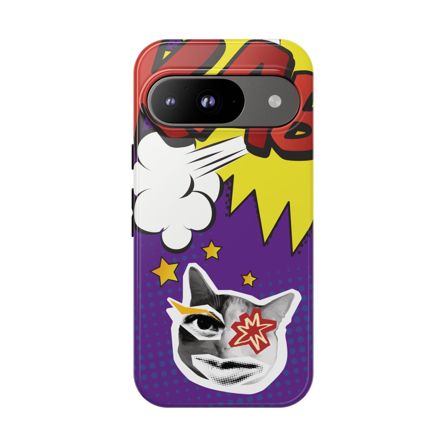 Bold Purple Pop Art Cat Phone Case - Purple Phone Case - Google Pixel 9 / Glossy